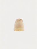 Unisex Beige Cashmere Loafers back view on white background
