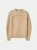 Women’s Warm Grey  Cashmere Crewneck Twin Set detail view on white background