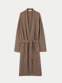 Men's Cashmere Robe Taupe detail view on white background