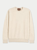 A cream-colored long-sleeve crewneck sweater by GOBI, displayed flat against a light gray background.