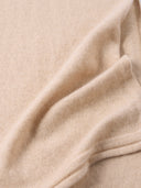 Cashmere Jersey Knit Beige  scarf detail view 