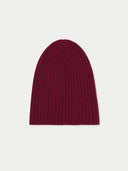 Unisex Cashmere Rib Knit Hat Bordeaux - Gobi Cashmere