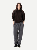 Cashmere Crewneck Twin Set Mole worn by model, front view, on white background