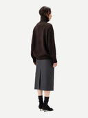 Unisex High-Neck Cashmere Sweater Mole worn by model, back view, on white background