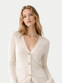 Buttoned Cashmere V-Neck Cardigan