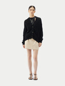 Black cardigan on a light gray background.  #color_garphite_black
