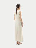 White sleeveless dress on a white background #color_cream-white