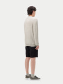 Gray zip-up cashmere sweatshirt on a white background. #color_steel-silver