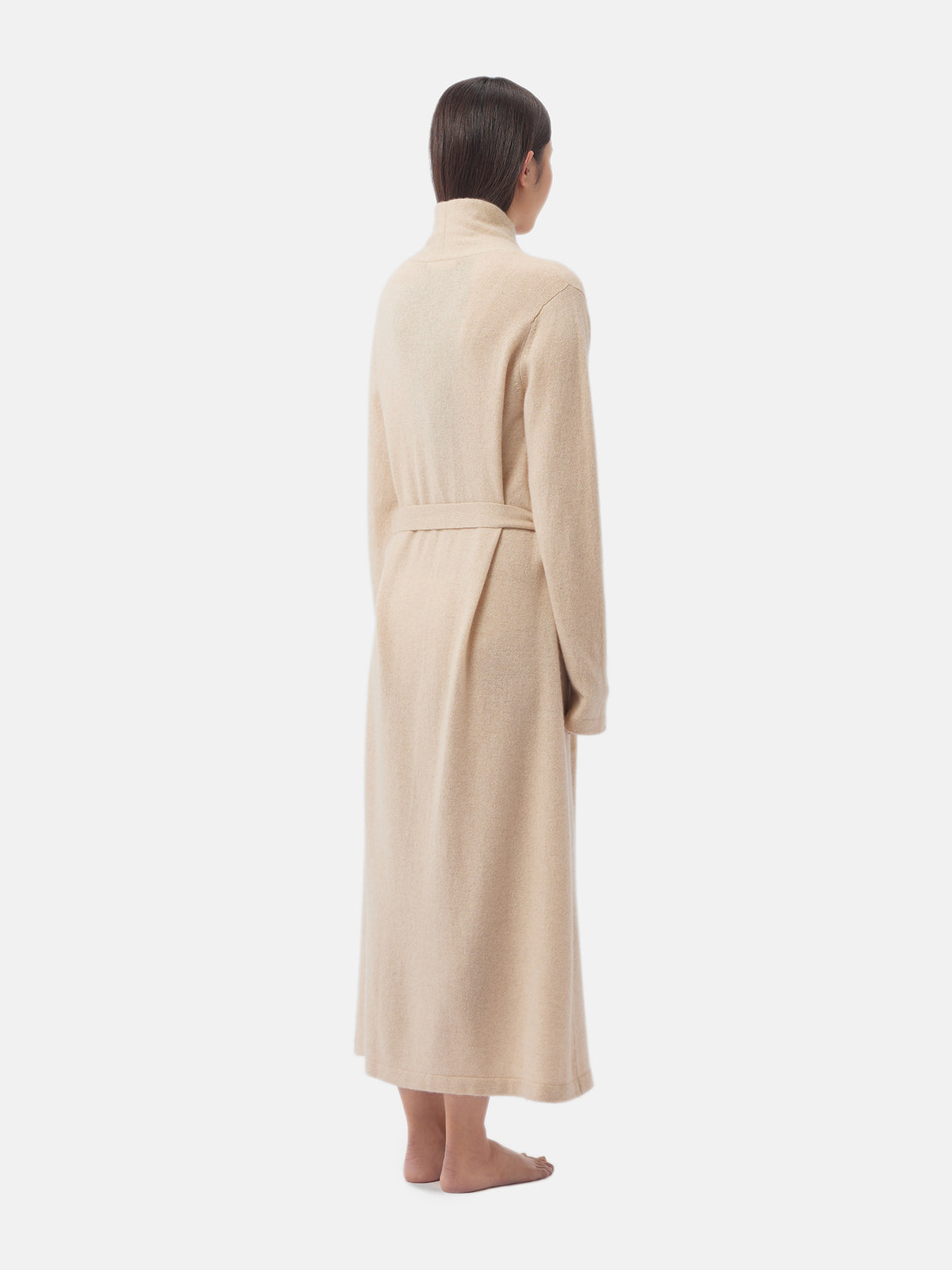 Women's Organic Colour Long Cashmere Robe Taupe