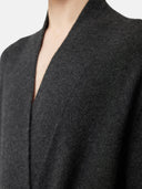Men's Cashmere Robe Charcoal  worn by model, detail view on white background
