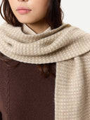 Waffle Knit Cashmere Scarf Warm Grey - Gobi Cashmere