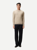 Men's Organic Colour Cashmere Waffle Knit Sweater Warm Grey - Gobi Cashmere