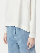 Women's Boatneck Cotton Silk Cashmere Blend Sweater Whisper White - Gobi Cashmere