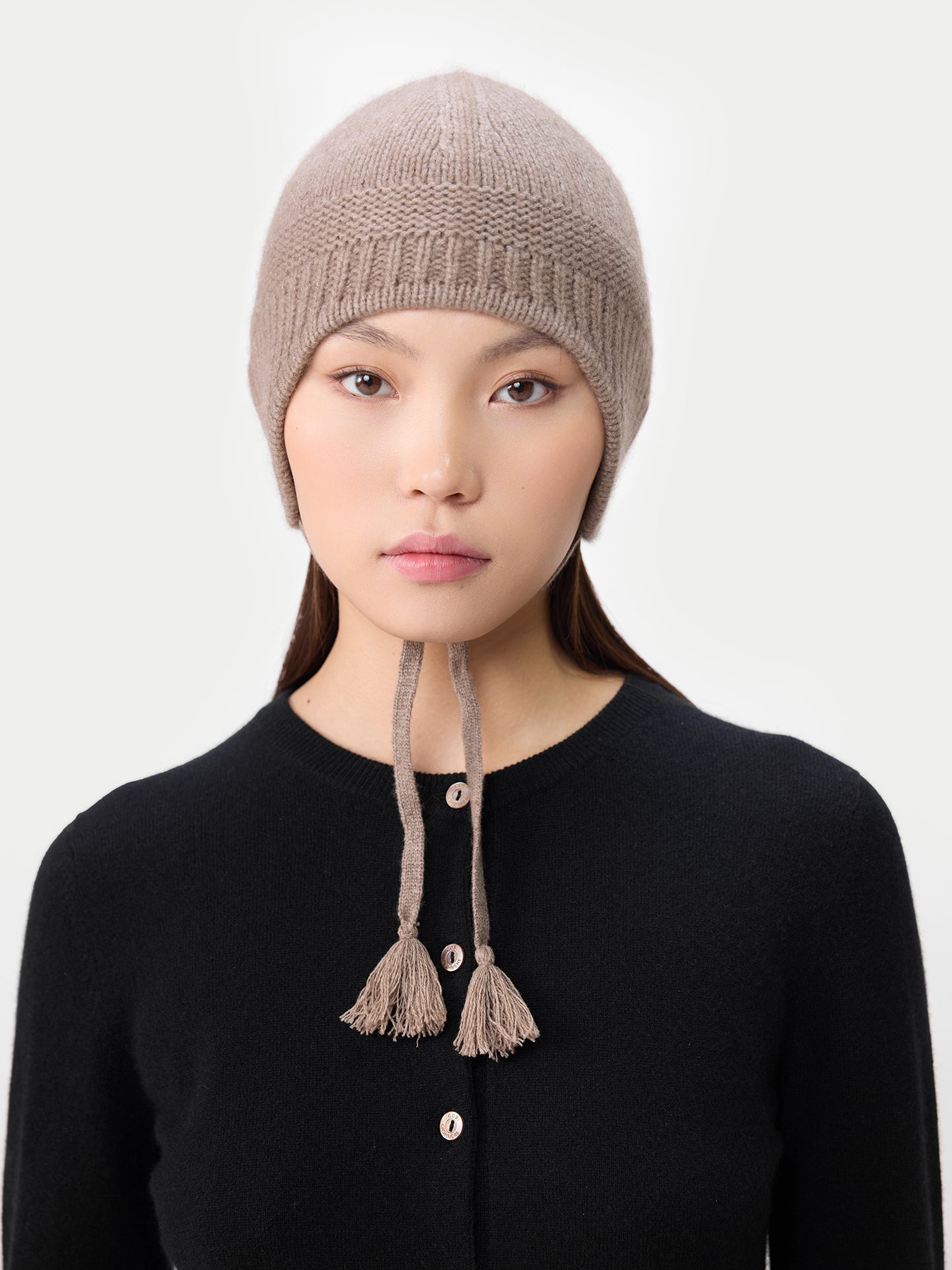 Cashmere Rib Tie Hat ‚Äì 100% Mongolian Cashmere I GOBI Cashmere