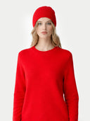 Conjunto de gorro y suéter de cachemira en hibisco