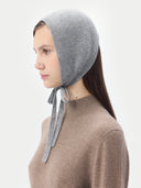 Women's Cashmere Mohair Bonnet Vapor Blue  worn by model, side view on white background