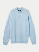 Light blue cashmere sweater on a white background. #color_muted-blue