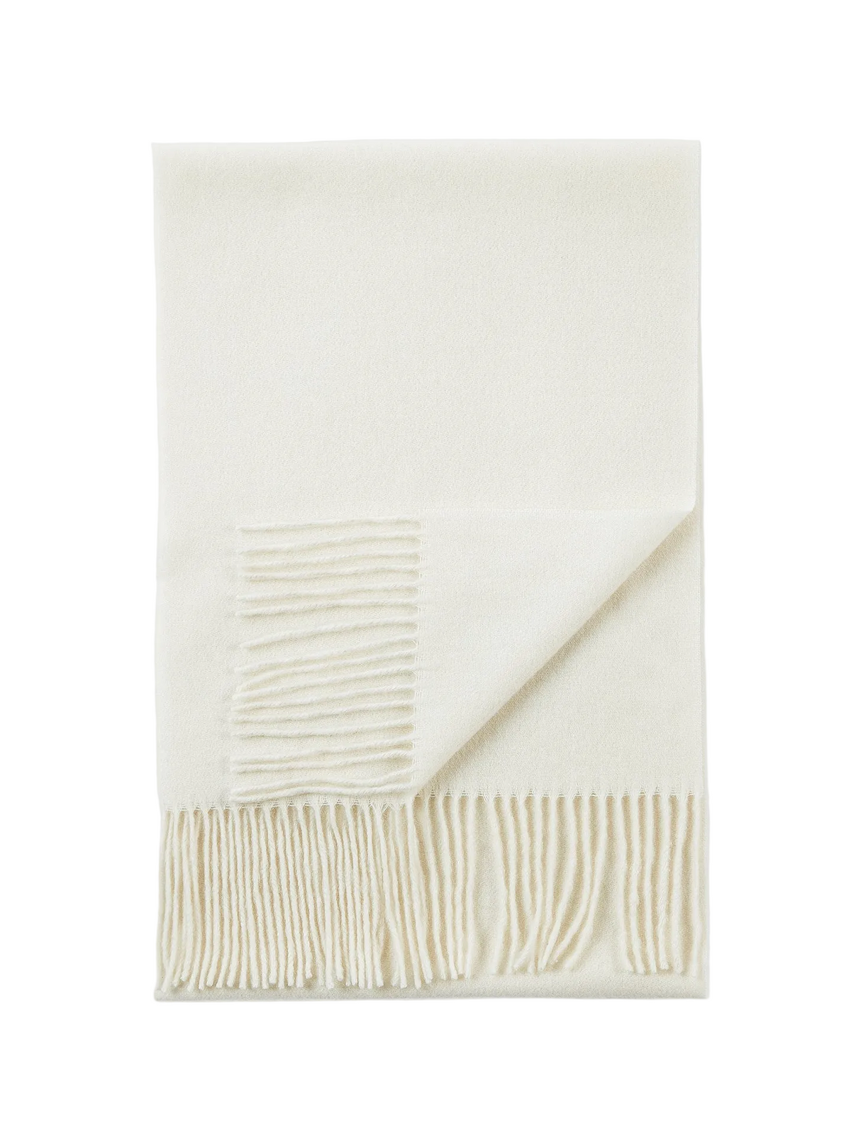 Unisex Natural Color Fringed Scarf – Off-White | GOBI
