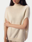 Cashmere Cocoon High-Neck Sleeveless Top
