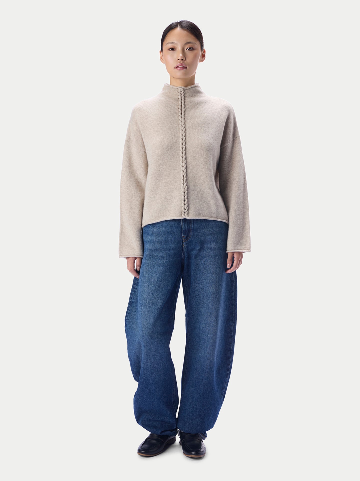 レディース ケーブルニット カシミヤ セーター | GOBI カシミヤ
