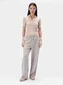 Cashmere Silk Rib-Knit Polo Sweater