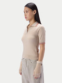 Cashmere Silk Rib-Knit Polo Sweater