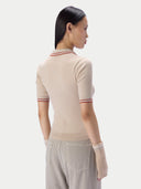 Cashmere Silk Rib-Knit Polo Sweater