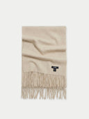 Oversized Cashmere Woven Scarf Off White - Gobi Cashmere