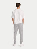 Men's Cashmere Jogger Light Gray worn by model, back view on white background
