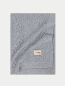 Cashmere Woven Blanket Grey detail view on white background