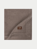 Cashmere Woven Blanket Taupe detail view on white background