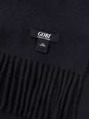 Unisex Cashmere Large Blanket With Fringe Black - Gobi Cashmere
