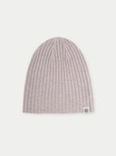 Unisex Cashmere Rib Knit Hat Oxford Tan detail view on white background