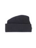 Unisex Cashmere Grandpa Hat in charcoal, crafted from Mongolian cashmere with a structured rolled cuff.