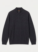 The Seamless Cashmere Lightweight Crewneck Sweater in Charcoal, flat lay front view