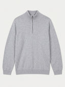 The Seamless Cashmere Lightweight Crewneck Sweater in Light Gray, flat lay front view