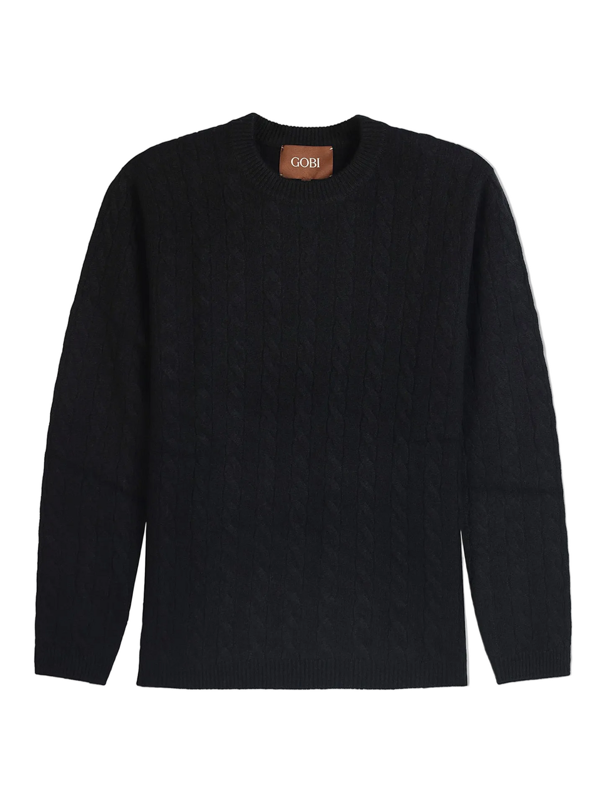 メンズ カシミヤケーブル編みクルーネックセーター | GOBI Cashmere
