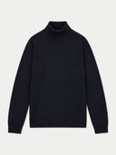 Flat lay of the Cashmere Turtleneck Sweater in Navy.
