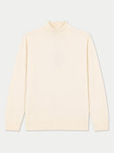 Cashmere Relaxed Crewneck Sweater in white, flat lay front view