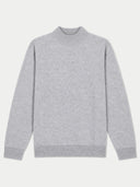 Cashmere Relaxed Crewneck Sweater in light gray, flat lay front view
