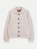 Cashmere Cutaway-Collar Cable-Knit Cardigan