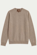 A cream-colored long-sleeve crewneck sweater by Gori, displayed flat against a light gray background.