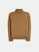 Women's Classic Cashmere Turtleneck Sweater Almond detail view, on white background