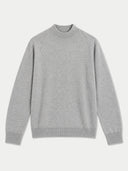 Flat lay of the Cashmere Mock Neck Sweater in light gray.