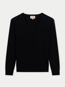 Timeless Cashmere V-Neck Sweater Black - Gobi Cashmere