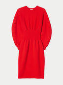 Cashmere Sculptural Dress Fiery Red - Gobi Cashmere