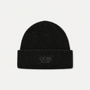 A black ribbed knit beanie hat with the brand name 'GOBI EST.1981' embroidered in black on the front cuff, set against a solid light gray background.
