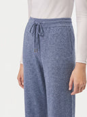Model wearing the Cashmere Straight Leg Jogger in Gray, close front view
