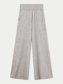 Women's Wide-Leg Cashmere Pants High Rise  detail view on white background