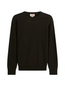 Timeless Crewneck Cashmere Sweater in olive green, crafted from lightweight Mongolian cashmere for ultimate comfort.